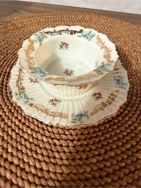 Vintage Chintz condiment bowl and saucer